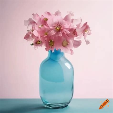 Glass Bottle Vase With Colorful Flowers On Craiyon