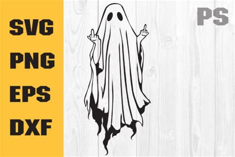 Ghost Flipping Finger Svg Ghost Middle Graphic By Ilukkystore · Creative Fabrica