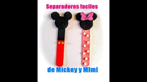 Como Hacer Separadores De Mickey Y Mimi Separadores Con Abatelenguas