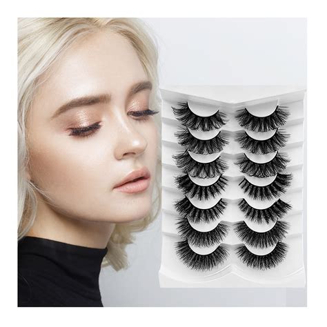 Jhbxhhd Fluffy Eyelashes False Eyelashes Faux Mink Lashes Pack Pairs