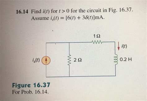 Solved 16 14 Find I T For T 0 For The Circuit In Fig Chegg