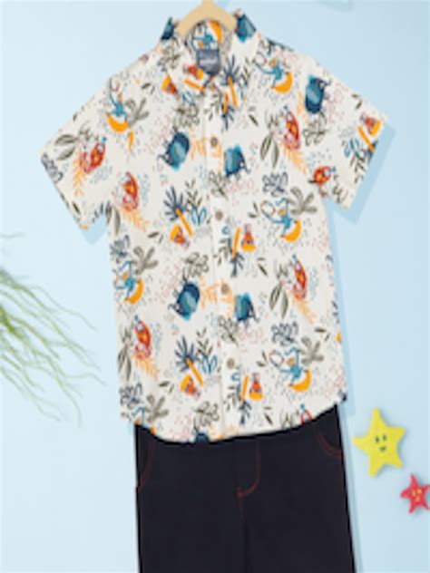 Buy Nauti Nati Boys Printed Pure Cotton Shirt With Shorts Clothing