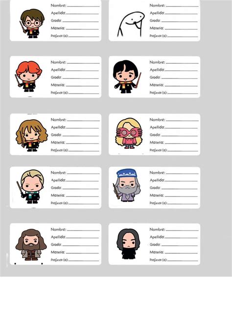 Etiquetas Escolares De Harry Potter Gratis Para Editar E Imprimir
