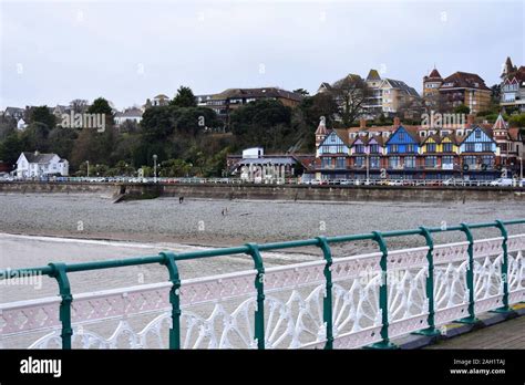 Penarth beach and waterfront from Penarth Pier, Penarth, Cardiff, Wales ...