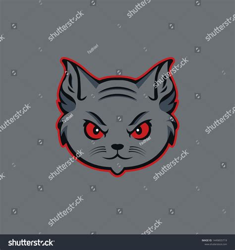 Cat Mascot Logo Personal Team Esport Vector De Stock Libre De