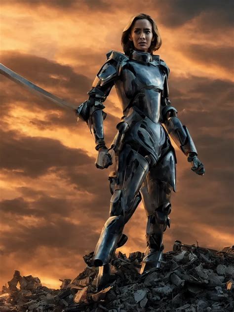 Emily Blunt In Futuristic Power Armor By Herself Stable Diffusion