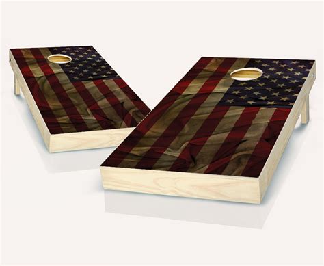 Realistic Antique American Flag Cornhole Set Ajj Cornhole