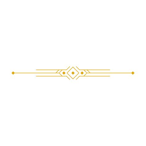 Golden Art Deco Design Element Png