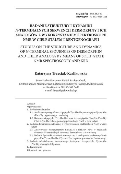 Pdf Katarzyna Trzeciak Karlikowskayadda Icm Edu Pl Baztech Element