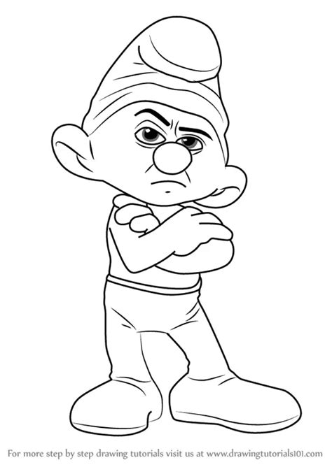 How to Draw Grouchy Smurf from Smurfs - The Lost Village (Smurfs: The ...