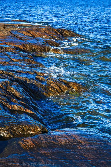 Fotokonst Natur Sk Rg Rd Klippa Vid Havet Knappelsk R Nyn Shamn