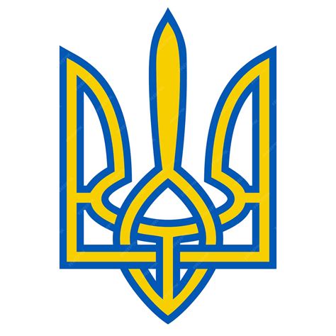 Armoiries Ukraine Trident Drapeau Jaune Bleu Armoiries Symbole Ukraine