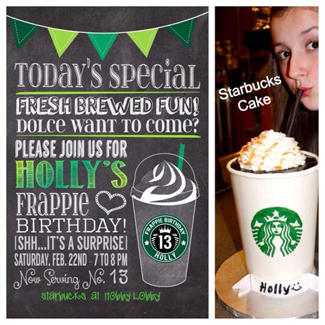 Frappie Birthday Invite From Etsy And Starbucks Frappuccino Cake