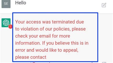 Fix Chatgpt Your Access Was Terminated Due To Violation Of Our Policie