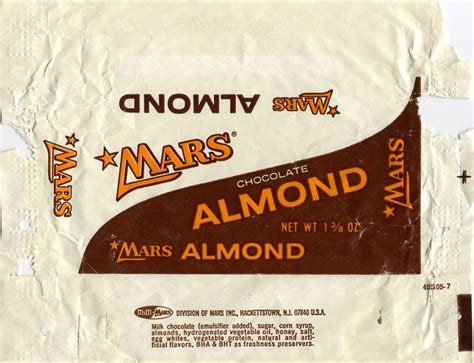 Mandm Mars Mars Chocolate Almond Candy Bar Wrapper 1970s Flickr