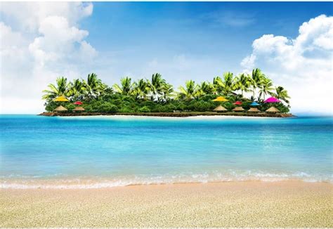 YongFoto 3x2m Vinyl Foto Hintergrund Tropical Beach Resort Insel