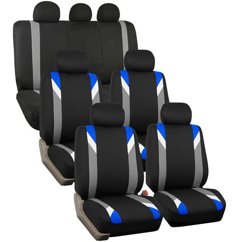 Premium Modernistic Blue Black Auto Car Suv Seat Covers 3 Row Set Ebay