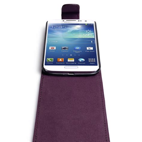 Samsung Galaxy S4 Faux Purple Leather Flip Case Mobi