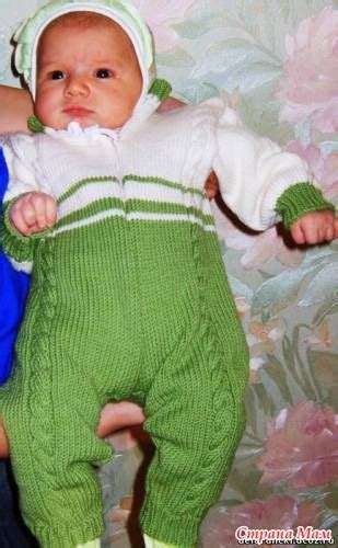 Комбинезон для новорожденного или грудничка. Машинное вязание. Мастер ...