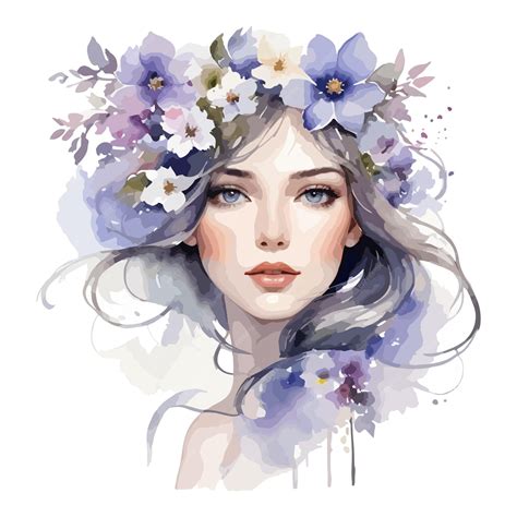 Premium Vector Watercolor Beautiful Woman Vector Illustration