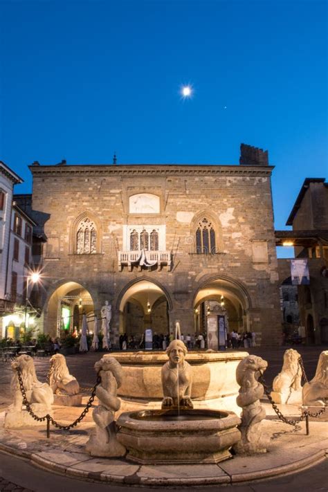 Piazza Vecchia Bergamo Italy Stock Photo Image Of Tower Landmark