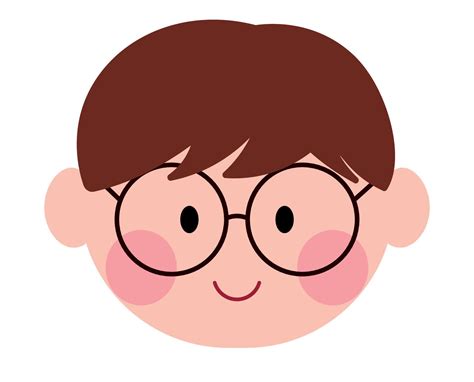 cara de niño sonriente con gafas vector ilustración de dibujos animados