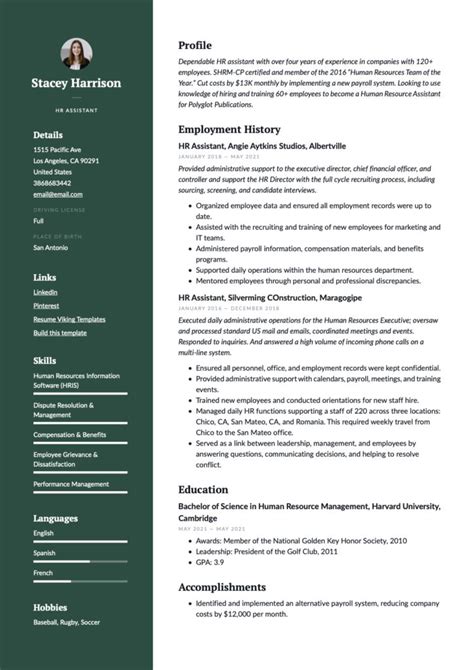 Hr Assistant Resume Examples In Pdf And Guide