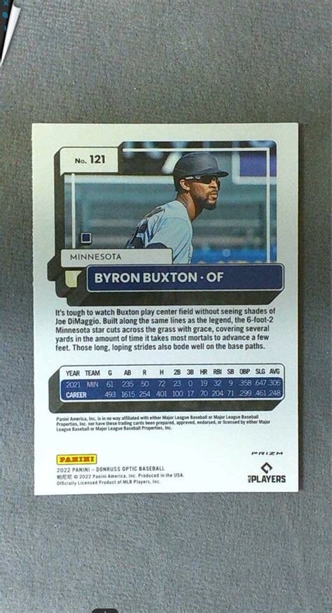 2022 Donruss Optic Silver Prizm 121 Byron Buxton Twins EBay