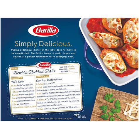 Barilla® Classic Blue Box Oven Pasta Jumbo Shells 12 Oz From Kroger