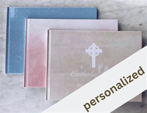 Personalized Catholic Babys Record Book T Wrap Included Etsy
