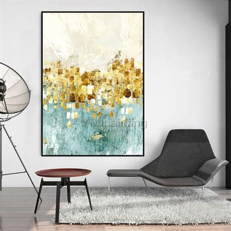 Gold Kunst Acryl Gem Lde Auf Leinwand Kunst Moderne Abstrakte Etsy