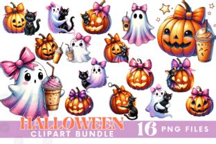 Coquette Pumpkin Ghost Clipart Bundle Graphic By Hygge Artstudio