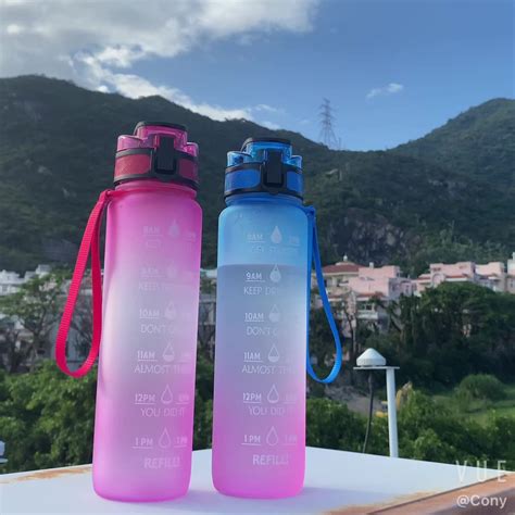 1000ml Reusable Water Bottles Oem Custom Logo Motivational Water Bottle With Time Marker ...