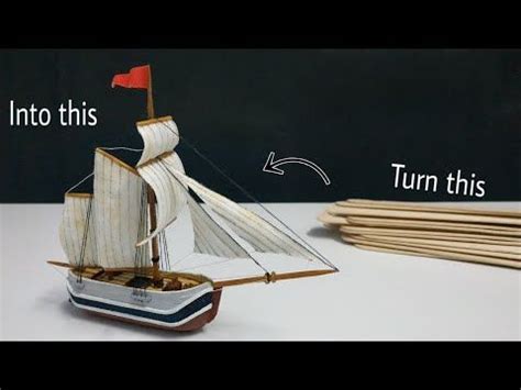 How To Make a miniature Ship from popsicle stick - YouTube | Popsicle ...