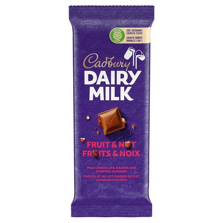 Cadbury Dairy Milk Fruit & Nut Chocolate Bars, 100 G | Walmart Canada