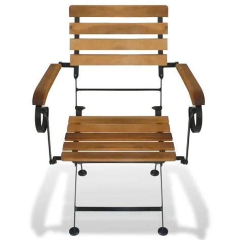 Lex Chaises Pliables De Jardin Pcs Acier Et Bois D Acacia Solide