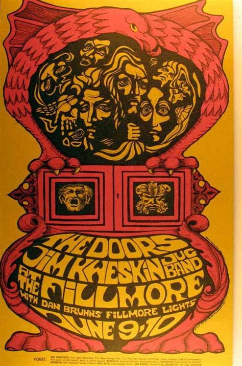 The Doors And Jim Kweskin Jug Band Fillmore West Vintage Concert Posters Rock Poster Art