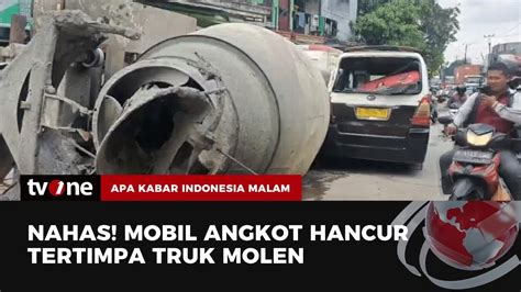 Diduga Rem Blong Truk Molen Terguling Menimpa Angkot Akim Tvone