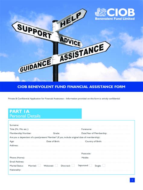 Fillable Online Benevolent Fund Financial Assistance Form Fax Email