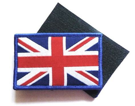 Gb Union Jack Patch Velcro Backed British Army Cap Uj Flag Badge Red