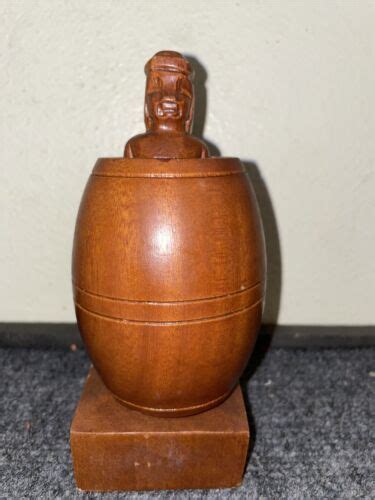 Vintage Naked Wooden Man In A Barrel Adult Novelty