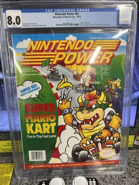 10 1992 Nintendo Power Magazine 41 Snes Super Mario Kart Graded Cgc 8