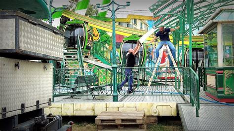 Größte Kirmes am Rhein 2023 in Düsseldorf Aufbau 16 杜塞爾多夫嘉年華2023 4K