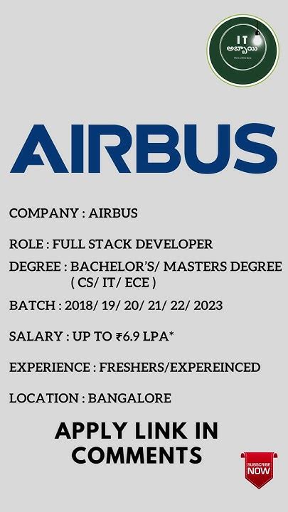 Airbus Off Campus 2023 Hiring Graduate Full Stack Developer Airbus