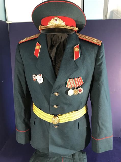 Russian Army Colonel Full Officer Uniform Set Hat, Coat, Breeches, Boots, Medals