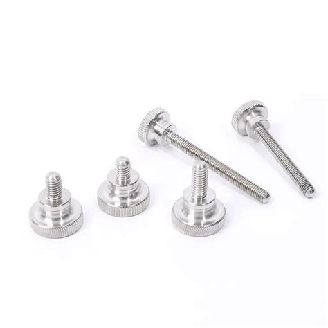 Cnc Machine Turning Stainless Steel Shoulder Bolts Flat Head Knurled