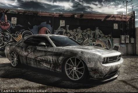 Military Themed Dodge Challenger Srt 392 Has Wwii Shark Teeth Fighter Wrap Autoevolution