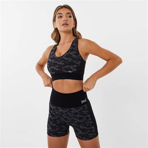 Everlast Seamless Camo Sports Bra Womens Black