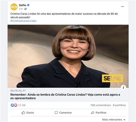 Cristina Caras Lindas Reage A Publica O Da Tvi E Deixa Recado