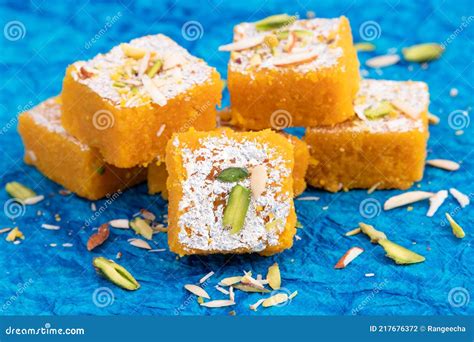 Indian Mithai Hot Kalakand Burfi Also Known As Alwar Mawa Qalaqand